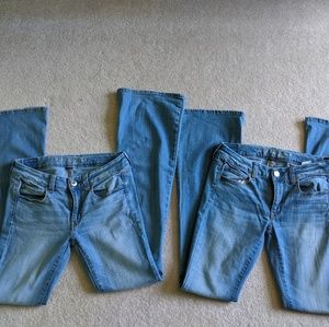 Two pairs jeans American Eagle Boho Flare